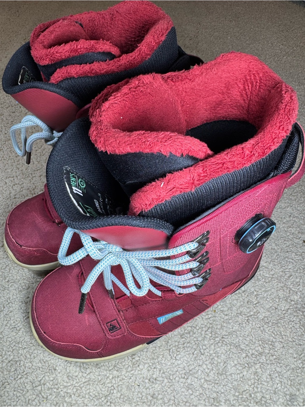 K2 Darko Red BOA Snowboard Boots Men's Size US 11